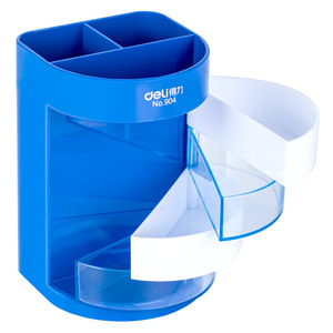 Deli Plastic Pen Holder 904 Multi Layer Storage Blue Office Desk Organizer - Product Image 5