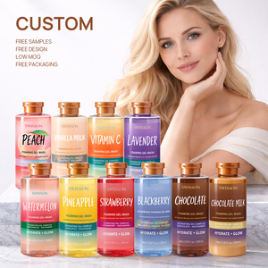 Gel Lavant <span class=keywords><strong>Moussant</strong></span> Exfoliant OEM au Niacinamide, Parfum Fruité (Fraise, Chocolat, <span class=keywords><strong>Vanille</strong></span>, Matcha) - Product Image 2