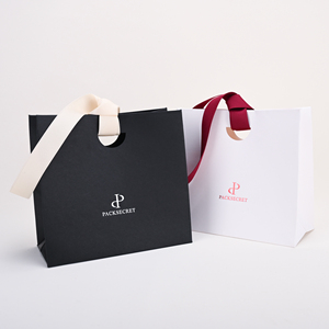 Bolsa de Papel Negra al por Mayor de Gran Demanda con Asa de Cinta de Colores, Bolsa de Papel Negra Premium Personalizada Hecha a Mano, MOQ Bajo - Product Image 4