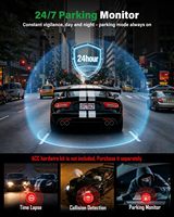 Dash Cam Auto 4K a Tre Obiettivi, DVR per Auto da 3,39 Pollici, Connessione Smartphone, Telecamera Posteriore per Parcheggio in Retromarcia