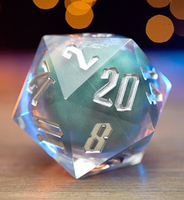 Set Dadu DND 7 Buah dari Plastik Transparan dan Paduan Seng, Dadu Polihedral untuk RPG Dungeons & Dragons, Kotak Timah/Kayu
