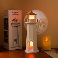 Lampe de projection de lune BHM Lighthouse, lampe ABS écologique, motif géométrique minimaliste, lumière d'ambiance nocturne, haut-parleur Bluetooth