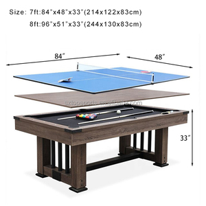 Mesa de <span class=keywords><strong>Billar</strong></span>, Comedor y Sala de Juegos 3 en 1 Profesional de 7 Pies con Patas en Forma de <span class=keywords><strong>Cerca</strong></span>, Fabricada en MDF, para Uso Familiar, en Oficinas y Salas de Juego - Product Image 3