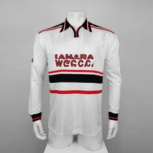 1998 Long sleeve retro football jerseys White classic retro long sleeve football jerseys free shipping to the UK