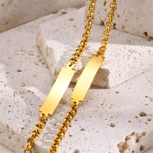 Hot-selling Simple Design Stainless Steel Women's 18K <b>Gold</b> Plated <b>Chain</b> & Link Bracelet for Anniversary Casual/Sporty - Product Image 2