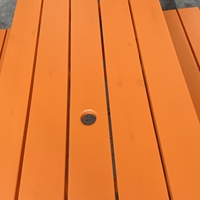 Ensemble de table de patio orange moderne et coloré mobilier de jardin table de pique-nique en bois de pin et banc pour projet