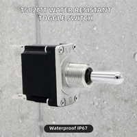 Interrupteur à bascule métallique résistant à l'eau IP67, 6 broches, double momentané, retour automatique au centre
