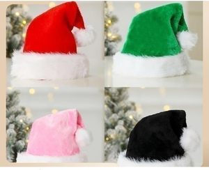 Chapeaux de Père Noël classiques adaptés à l'extérieur, chapeau de Noël rouge pour la fête, décoration de Noël - Product Image 1