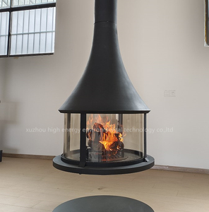 Estufa de <span class=keywords><strong>Leña</strong></span> de Diseño Moderno para Calefacción Interior, <span class=keywords><strong>Chimenea</strong></span> Suspendida con <span class=keywords><strong>Cristal</strong></span> Redondo Grande - Product Image 5