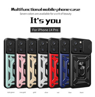 Coque de protection antichoc en TPU et PC avec cache coulissant pour appareil photo et anneau métallique à 360 degrés pour iPhone 18 17 Air 16 15 14 13 12 11 Pro Max SE XS XR 8 7 Plus