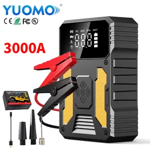 Hot Sale Emergency 3000A 26640mWh Portable Car Jump Starter With Air Pump 12V Battery Charger Compressor Tire Inflator