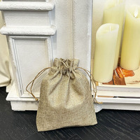 Sac en tissu de lin personnalisé avec cordon de serrage, pochette anti-poussière, petit sac à bijoux imprimé avec logo, sac de shopping en coton avec cordon de serrage