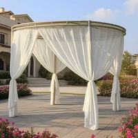 Pavillon d'extérieur robuste à structure en acier rond, facile à assembler, abri de jardin, gazebo, auvent – Direct Usine