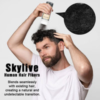 Spray de Fibra Capilar Orgánica Premium de Venta Directa, Fibra Capilar Humana Real con Queratina Natural en Polvo Negro para Engrosar y Dar Volumen al Cabello al Instante