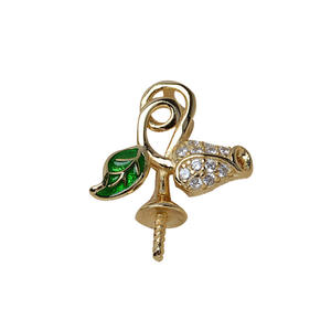 Wenchi - Soporte para Collar con Colgante de Rosa de Plata de Ley S925, Accesorio DIY para el Cabello Femenino, Acero Inoxidable, Perla de 8-13 mm, 13407, China - Product Image 5