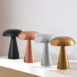 Metal Mushroom Modern Creative Retro Battery Powered <strong>LED</strong> Dimmable Cordless USB Rechargeable Decorative Table Lamp Battery - Product Image 2