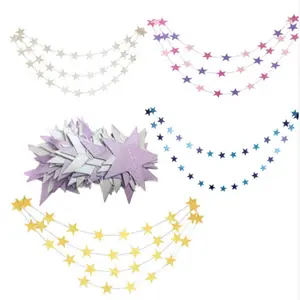 Glitter Gold Star Garland Twinkle Star Party Dekoration 4M Star Hanging Bunting Banner für die Hochzeit