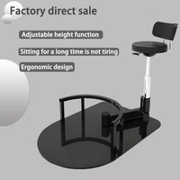 Nouveau modèle de tabouret de travail en métal pour salon de coiffure, chaise pivotante intégrée, base carrée spéciale pour salon, directement de l'usine