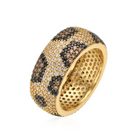 Bagues ajustables en cuivre plaqué or 18 carats style Hip Hop, motifs géométriques, imprimé léopard effet goutte d'huile et cœurs d'amour