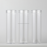 En stock – Vente en gros – Pot en plastique PET blanc transparent avec couvercle à vis et large ouverture pour bonbons, aliments, thé parfumé, sucre, gelée, gâteaux