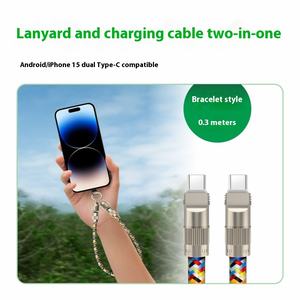2-in-1-Multifunktions-Telefon-Lanyard Geflochtenes PD100W 5A-Schnelllade-USB-Kabel Typ C für IOS/Computer und Drucker - Product Image 6