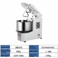 Mélangeur à pâte commercial à moteur sans balais HM-5TD 2 kg, mélangeur à pâte de table à tête inclinable avec bol amovible