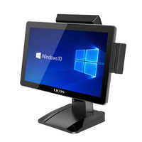 Terminal de point de vente LICON à écran tactile capacitif, lecteur de cartes, système POS Windows, caisse enregistreuse intégrée, processeur I3, prix direct usine