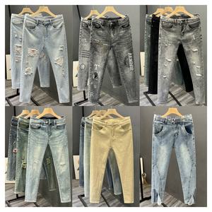 <span class=keywords><strong>กางเกง</strong></span>ยีนส์ทรงขาบานสีสันตัดกัน สไตล์สตรีทแวร์คุณภาพสูงสำหรับผู้ชาย ทรงตรงลำลอง ระบายอากาศได้ดี เหมาะสำหรับฤดูใบไม้ร่วง - Product Image 1