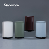 Poubelle rectangulaire en métal silencieuse de 30 litres, poubelle de bureau, poubelle ménagère, poubelles d'intérieur à vendre