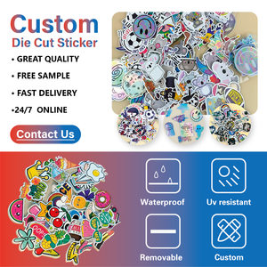 100Pcs Dễ Thương Phim Hoạt Hình Tình Yêu Trái Tim PVC Dán Đa Năng Quà Tặng Khuyến Mãi Cho Skateboard Điện Thoại Di Động & Chai Nước - Product Image 5