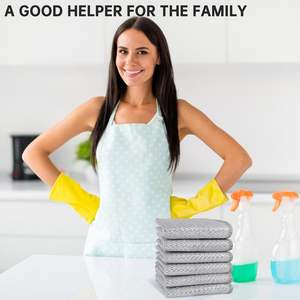 旅行家庭用マイクロファイバー洗浄布非スクラッチ環境にやさしい再利用可能なキッチンタオル食器スクラバーウォッシュラグスクラブ - Product Image 6