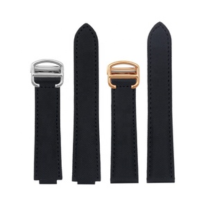 Correa de Reloj de Nailon en <span class=keywords><strong>Oro</strong></span> <span class=keywords><strong>Rosa</strong></span> y Negro de 18mm-25mm, Tela de Lona con Cierre Desplegable para Relojes <span class=keywords><strong>Cartier</strong></span> - Product Image 1