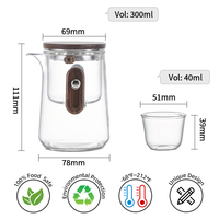 Portable Smart Press Dropping Pot Bouilloire Ensemble Kungfu Infuseur Magnétique Théière En Verre 300ml Lâche Petits Kits De Théière One Touch