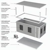 Maison conteneur préfabriquée de 20 pieds et 40 pieds, maison modulaire en acier, cabane carrée pour usage résidentiel et hôtelier, vente en gros