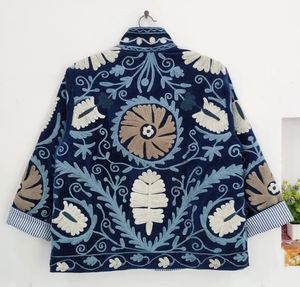 Hand Embroidered Velvet <b>Jacket</b> Women's <b>Mandarin</b> <b>Collar</b> Floral Pattern Full Sleeve Winter Elegant Style in Wholesale price - Product Image 6