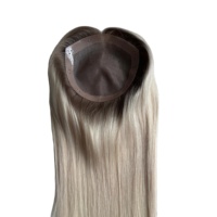 Topper capillaire à perles en cheveux humains vierges bruts européens 6*6 4*5 Mono, noué à la main, invisible, avec base en PU pour installation par micro-anneaux