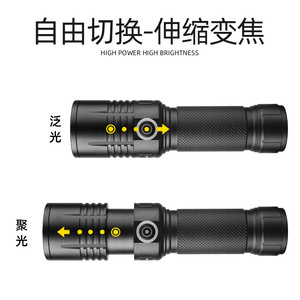 X37s zoom đèn pin siêu sáng trắng laser có thể sạc lại với USB sạc di động cho home & Cắm Trại Ngoài trời - Product Image 3