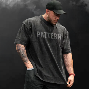 <span class=keywords><strong>T</strong></span>-<span class=keywords><strong>Shirt</strong></span> da <span class=keywords><strong>Uomo</strong></span> di Alta Qualità in Cotone Pesante, Stile Vintage da <span class=keywords><strong>Palestra</strong></span>, con Stampa Grafica Personalizzata, Oversize, Streetwear, Sportiva, Lavaggio Acido - Product Image 1