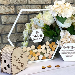 Cadre <span class=keywords><strong>photo</strong></span> de <span class=keywords><strong>mariage</strong></span> personnalisé tableau de voeux de <span class=keywords><strong>mariage</strong></span> <span class=keywords><strong>livre</strong></span> d'or hexagonal en acrylique - Product Image 1