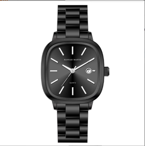 Relojes cuadrados HM, relojes de pulsera de cuarzo de moda impermeables dorados de marca Original de alta calidad de lujo, reloj CALENDARIO DE ACERO INOXIDABLE - Product Image 5