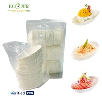 Plat de trempage de canne à sucre jetable ECO JFB 2025 OEM forme de cuillère en forme d'oeuf plat de canne à sucre de différentes formes pour les restaurants