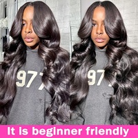 Wig Rambut Asli 5X5 Tanpa Lem, Garis Rambut Alami, Sudah Di-pre-pluck, Baby Hair, Model Body Wave, Wig Tanpa Lem untuk Wanita, Cocok untuk Dipakai Sehari-hari