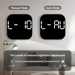 Nhà Sản Xuất Nghệ Thuật Kích Thước Lớn Đồng Hồ Surround Thời Gian Kép Illuminate Chữ Số Nạp Tiền LED Đồng Hồ Treo Tường Hiển Thị Với Ngày Và Ngày - Product Image 3