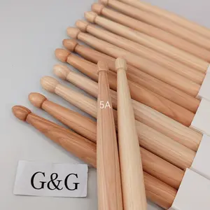 Fabrika 2B 5B 5A 7A 7B özel Logo Hickory Drumstick doğal ahşap davul çekiç toptan Drumsticks