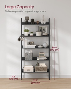 Estante de escalera <span class=keywords><strong>VASAGLE</strong></span> para el hogar, oficina, sala de estar, dormitorio, cocina, estantes de libros, estante de almacenamiento con marco de Metal - Product Image 3