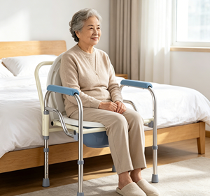Chaise de toilette pliable et portable <span class=keywords><strong>pour</strong></span> <span class=keywords><strong>personnes</strong></span> âgées, femmes enceintes et <span class=keywords><strong>personnes</strong></span> handicapées - Siège de douche convertible <span class=keywords><strong>pour</strong></span> position accroupie ou assise - Product Image 4