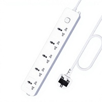 Multiprise sur mesure de haute qualité à 5 prises avec interrupteurs principaux, plaque multiprise électrique standard à 5 prises