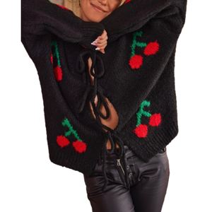 Suéter Cárdigan con Bordado de Cerezas en Jacquard, Nuevo Producto al por Mayor, Moda Femenina - Product Image 5