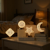 Lampe de table LED USB à projection lunaire, en acrylique, design moderne, température de couleur réglable, veilleuse de chambre