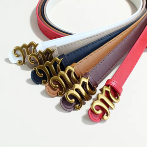 Lady Vintage siyah deri kemer şık altın Metal alaşım toka ile yüksek kaliteli aksesuar - Product Image 1